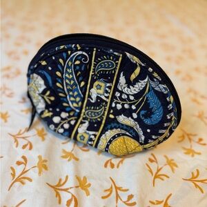 Vera Bradley Blue and Yellow Paisley Cosmetic Bag
